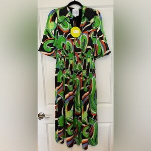 NWT Alden Adair Shelbi Dress Kimono with bubble sleeves size Medium.